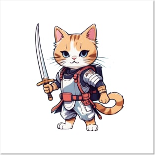 Adventure samurai cat Posters and Art